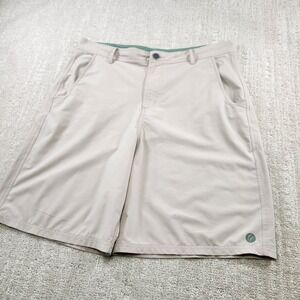Free Fly Shorts Men 36 Performance Bamboo Fishing Chino Quick Dry Beige Stretch